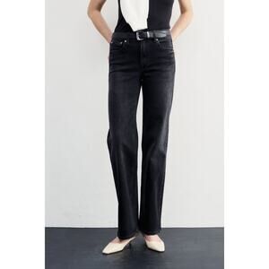 AYR The Secret Sauce 24S Washed Black Straight Leg Jeans Date Night High Rise